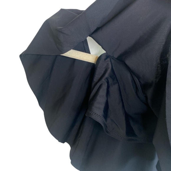 SHOW Me Your Mumu Mermaid Black Bikini Ruffle Top Size Small NWOT - Picture 5 of 5